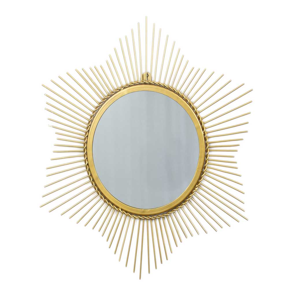 Hexagonal Sunburst Mirror Gold finish